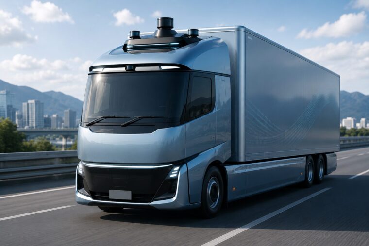 自動運転センサーを搭載した未来のトラック