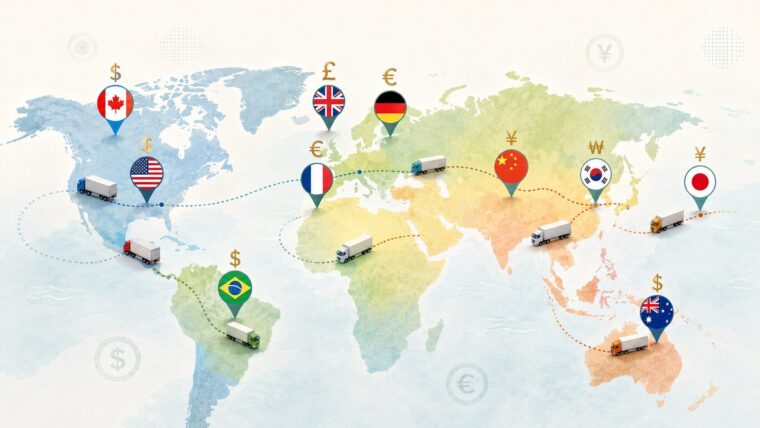 世界各国のトラック運転手分布マップ