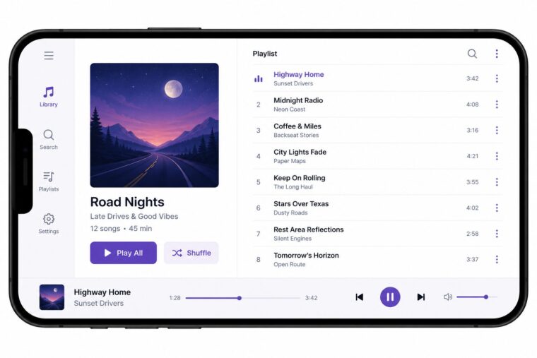 YouTube Music のプレイリスト画面